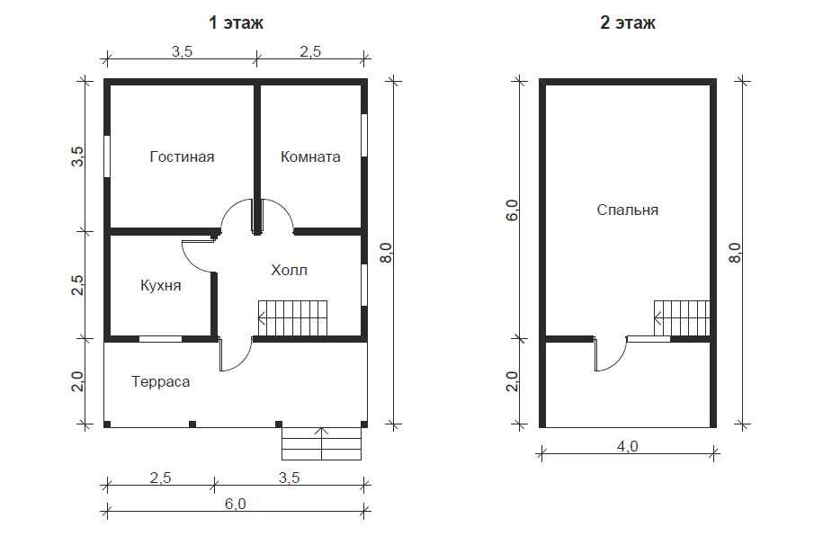 Проекты одноэтажного дома 6 на 8 (45 фото): планировка домов из пеноблоков и газобетона, с печкой и с одной спальней, с террасой и других