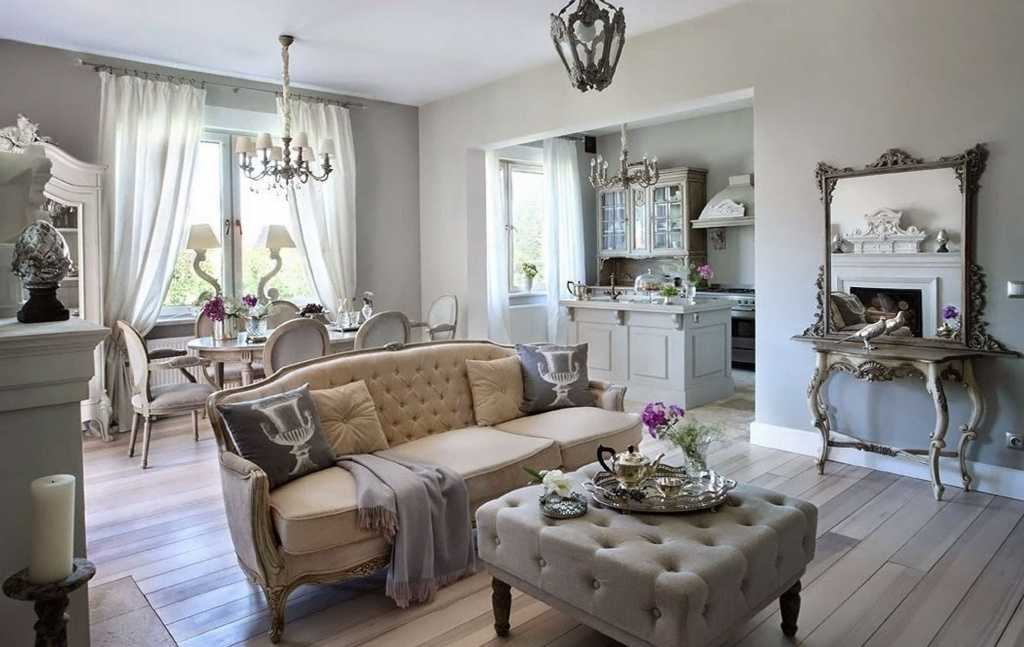 Интерьер гостиной в стиле прованс, особенности оформления, советы по выбору материалов, мебели и декора - 20 фото