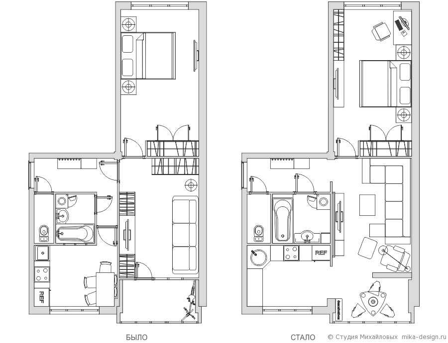 Перепланировка однокомнатной квартиры в двухкомнатную – основные способы, особенности проектных работ, согласование + фото